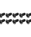 Top Shelf Phillips Flat Head Machine Screws In M2 X 4mm Size with solid carbon steel toughness, showcasing 10 screws in black finish.