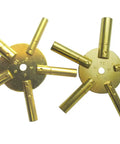 Universal 5 Prong Brass Clock Key Set For Winding Clocks Two Piece Fits Odd And Even Numbers From 3mm To 4.5mm