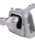 Front Right Engine Motor Mount For Badass Heavy Duty Smooth Cruising On Volkswagen Atlas And Atlas Cross Sport 2018 To 2023 With 3.6 Liter Engine close-up view showing silver metal construction.