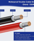 Waterproof Solar Cable Gland Entry Housing And Junction Box For Roof Panels On RVs Boats Campers Vans Buildings Garages