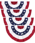 Totally Patriotic 3x6 Ft Pleated Fan Flags Set Of 4 For Fourth Of July And Memorial Day Durable Polyester With Brass Grommets