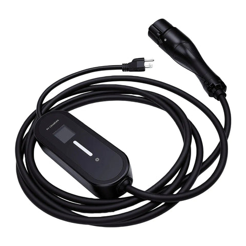 Plug And Play J1772 Level 1 Portable EV Charger Adjustable 6 To 16 Amps Weatherproof Electric Vehicle Plug Cord with LCD display.