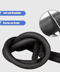 Heavy Duty Foam Pipe Insulation Kit For Indoor And Outdoor Water Lines Fits Half Inch To Three Inch Pipes Five Point Six Feet Long Waterproof Fire Resistant Sound Dampening Non Slip Flame Retardant Tubing, shown flexible and cuttable.