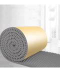 Super Sturdy Soundproof Egg Crate Acoustic Foam Panels 7cm Thick Self Adhesive Wall Tiles rolled up with gray wedge design.
