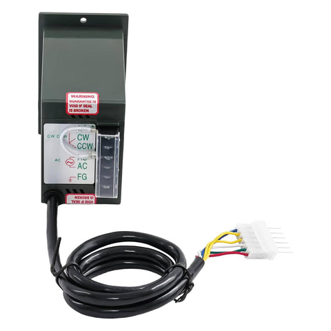 90W Variable Speed AC Gear Motor With 110V Single Phase Power 0-135 RPM Output 10K High Torque Speed Controller Front View