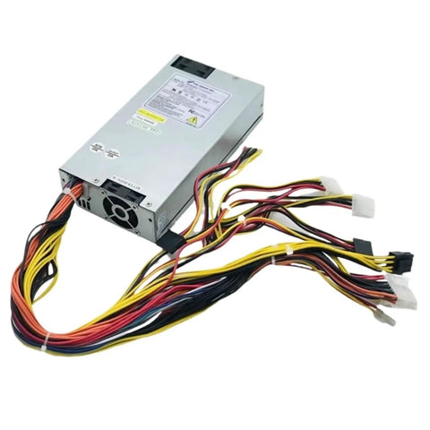 Beefy 300W Server Power Supply For Industrial Control Systems, Compatible With 300-601U, Rugged Workhorse Power Solution For Rack And Embedded Controllers Great For Durable High Load Environments. Gray metal 300W server power supply with multi-wire connectors for industrial controllers