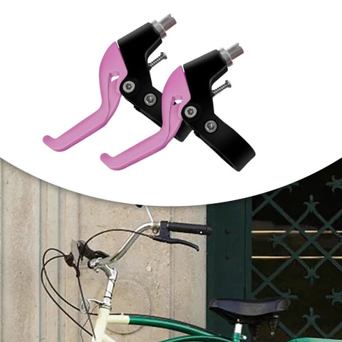 Pink Kids Bike Brake Lever Set for Small Hands Easy Three Finger Pinch Handle Childrens Bicycle Brake Lever for Safer Stopping
