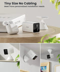 Wireless Doorbell Camera With 2K Video And 3MP Night Vision in various indoor positions and configurations, compact design.