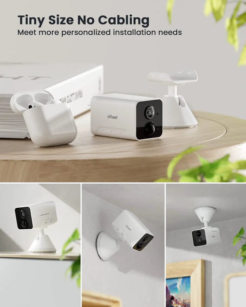 Outdoor Security Camera With Spotlight, 1080P HD Color Night Vision, Wireless WiFi Smart Home Camera, 360 Degree PTZ shown mounted