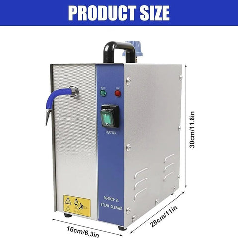 Top Shelf Jewelry Steam Cleaner Machine For Deep Cleaning Gold Silver Rings And Valuable Gems Features Smart Foot Pedal Control To Deliver That Fresh Dope Shine Guaranteed, showing product dimensions and design.