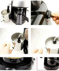 Top Shelf Espresso Coffee Machine With Quick Steam Milk Frother For Creamy Cappuccinos And Bold Lattes Compact Five Bar Brewer Hits Different For Daily Coffee Rituals in use with milk frother.