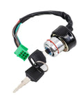 Universal Motorcycle Ignition Switch Lock Key Kit For Dirt Bikes, ATVs, And UTVs, 6 Wire Electric Starter Switch Replacement