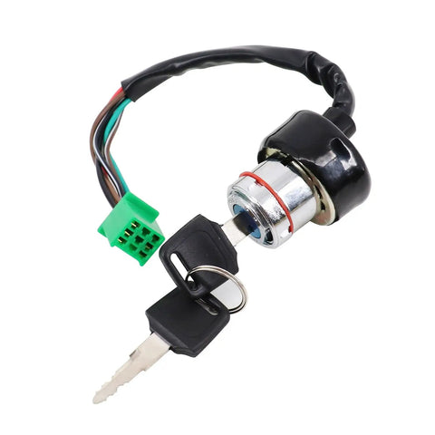Universal Motorcycle Ignition Switch Lock Key Kit For Dirt Bikes, ATVs, And UTVs, 6 Wire Electric Starter Switch Replacement
