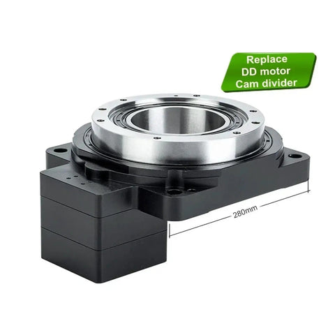 Heavy Duty Hollow Rotary Actuator Built Like A Tank With Rock Solid Cast Iron Base And Butter Smooth 360 Degree Electric Rotary Table for precision work and CNC machining.