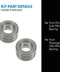 Front Wheel Bearing Set For Toyota 4Runner Sequoia Tacoma And Tundra Front Driver And Passenger Sides Replacement Kit