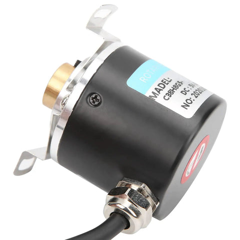 Half Hollow Shaft Incremental Encoder for 3 Phase Motors 6mm Shaft DC 5 24V Switch Encoder black casing with mounting