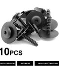 Heavy Duty Fender Liner Splash Shield Bolt Kit Quick Drop In Swap For Gm Chevy Camaro Colorado Cruze Equinox Impala And Cadillac Models Replaces 11548270, 10 black anti-corrosion bolts.