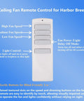 Replacement Ceiling Fan Remote Control For 315MHz Harbor Breeze Fans With Light Dimmer And Three Speed Settings Wall Mount