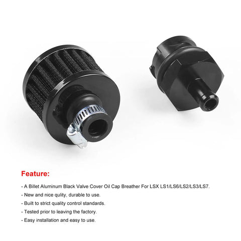 Aluminum Billet Valve Cover Adapter Oil Cap Breather Fitting AN10 With Filter For LSX LS1 LS2 LS3 LS6 LS7 Engines