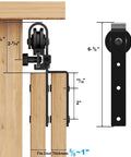Side view of 4 Foot Mini Bypass Barn Door Hardware Kit For Two Doors With Premium Carbon Steel Track Capable Of 110 Lbs
