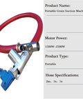 High Suction Grain Pump For Home Use With Adjustable Caliber And Compact Grain Conveyor Auger, red hose and metal nozzle