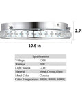 Specifications of Modern Crystal Bead Chrome Flush Mount LED Ceiling Light Fixture Adds Glam To Any Bedroom Kitchen Bathroom Hallway