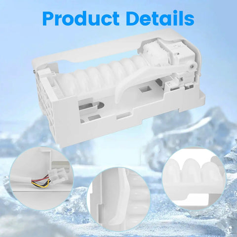 Ice Maker Assembly Replacement For Refrigerator OEM Fit With Wide Compatibility Replaces DA61-03213B And DA97-07603A, white plastic with wiring