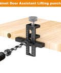 2 in 1 Cabinet Door Mounting Jig With Adjustable Positioner For Frameless Or Face Frame Doors. Precision tool for secure drilling.