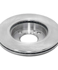 Front view of Front Vented Disc Brake Rotor With Hub Centric Fit And Non Directional Swirl Finish For Easy Install Without Machining Castings
