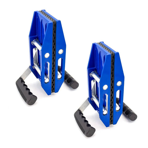 2-Pack Stone Granite Carrying Clamps Handed Panel Carriers, blue grip, for granite, marble, glass, metal sheets, 0-50mm, 275 lbs lift