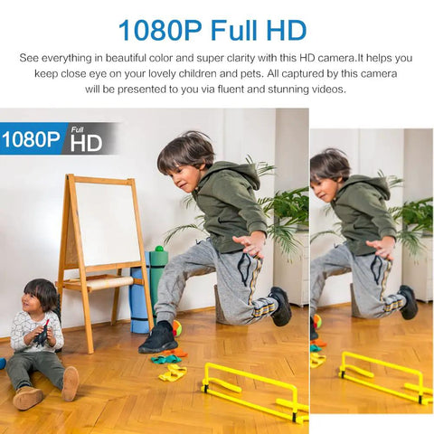Children playing indoors with Ultra Small 1080P WiFi Security Cam For Indoor And Outdoor Use Hidden Tiny Surveillance Cam