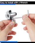 Close-up of BPV-31 piercing valve with Allen wrench for 1/4–3/8 in OD refrigerant pipes