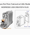 Illustration of Water Tank Lid Replacement For Creatista Plus J520 Coffee Machines with diagram and coffee machine