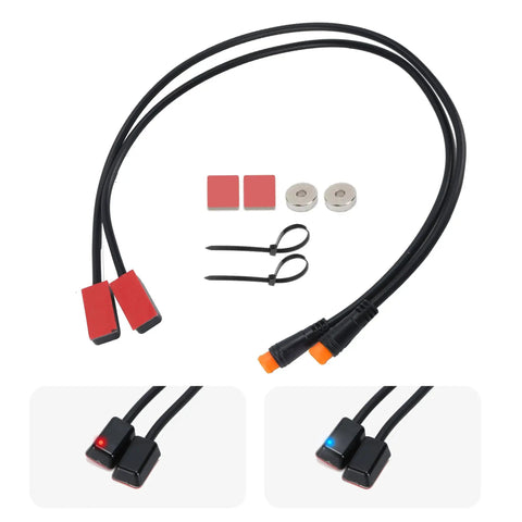 Brake Sensor With Indicator Light For Ebike Conversion Kit 3 Pin Cutoff Cable Pair 1.2ft Length Waterproof Plug And Play Harness Compatible With Hydraulic Brake Levers