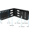 Built Tight Double Cheese Plates For Dslr Cameras With Straight Up Secure 1/4 And 3/8 Inch Screws Rock Solid L Bracket Mount showing mounting holes and features.