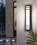 Outdoor LED Wall Lights 36W Black Aluminum Exterior Sconce For Porch Patio Garage Courtyard And Living Areas, wall-mounted in rain