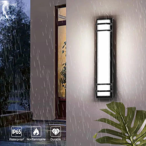 Outdoor LED Wall Lights 36W Black Aluminum Exterior Sconce For Porch Patio Garage Courtyard And Living Areas, wall-mounted in rain