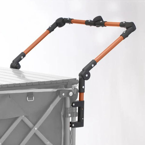 Built Tough Foldable Wagon Handle Featuring No Hassle Quick Release Detachable Metal Push Bar And Anti Slip Grip For Garden Carts Trolleys And Backyard Setup