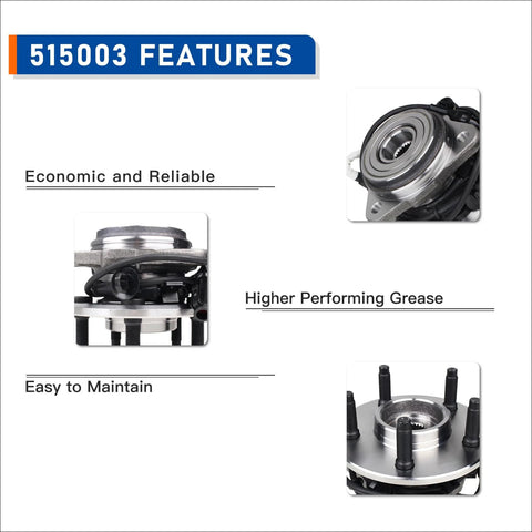 Beefed Up Front Wheel Hub Bearing Assembly With ABS Fits Mercury Mountaineer 1997-2001 close-up of wheel hub features