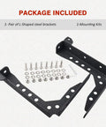 Badass Heavy Duty Tacoma Bed Channel Stiffener And Rear Support Bracket For 2005 To 2022 Toyota Pickup, L-shaped steel brackets with mounting kits.