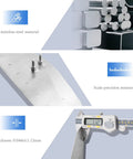Close-up of 304 stainless steel material and precision scale from Pro Grade Stair Tread Template Tool Gauge With Adjustable Range 11.4 In To 60.7 In, Stainless Steel Scale Plate And Aluminum Alloy Body, Reusable Measuring Jig For Steps And Risers, Easy To Store, Super Accurate.