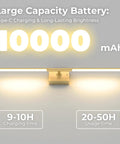 Rechargeable wall sconce featuring 10000mAh battery and touch remote control from Keep Your Home Lit Tonight With These Rechargeable Wall Sconces Set Of Two Packed With A Solid 10000mAh Battery For Nonstop Glow And Dimmable 4Cct Tones To Match Any Room Vibe In Sleek Gold Finish.