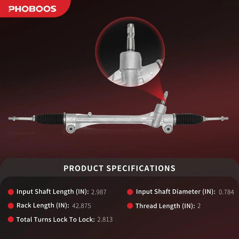 Manual Steering Rack And Pinion Assembly Compatible With Toyota Camry 2012-2017 Avalon 2013-2018 Lexus ES350 ES300h detailed view