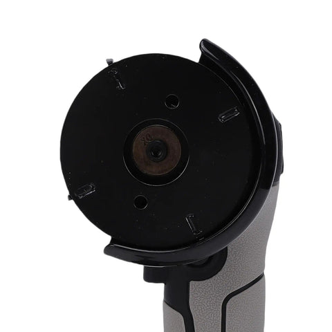 Close-up of the cutting blade on a Cordless Angle Grinder For Fruit Trees And Orchard Wood Zero Cord Drama Heavy Duty Copper Motor Bark Stripper Sick Power For Diy Yard Work Built To Grind Outdoors Any Day.