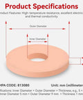Diagram of a washer showing dimensions for 568 Piece Copper Washers Set With 30 Sizes M5 To M28 For Oil Drain Plugs And Gasket Seals