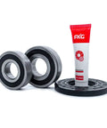 Front Load Washer Tub Bearing And Seal Kit Compatible With Ge Models Cuts The Loud Grinding Noise No Sweat Diy Swap Heavy Duty Replacement Piece Restores Smooth Spin Cycle Good Vibes with two metal bearings and bearing grease tube.