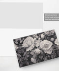 Floral Graphite Print Greeting Cards Half Fold 4x6 Inches All Occasion Invitations and Celebrations Photo Paper White Card Stock