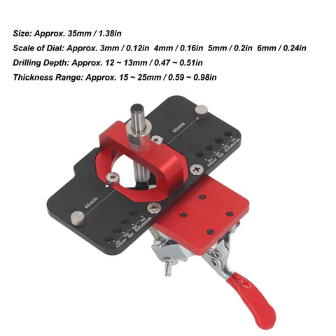 Heavy Duty Door Hinge Jig Kit With Aluminum Alloy Base And Steel Guide Bushing For Router Mortising 35Mm Drill Bit Depth Adjust Screws, 35mm