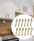 12 Piece M8x80mm Threaded Rod Kit For Wardrobe And Office Desk Setup shown in front of kitchen cabinets