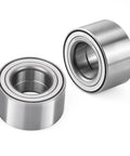 Pair of sealed steel wheel bearings shown in front and side views.
